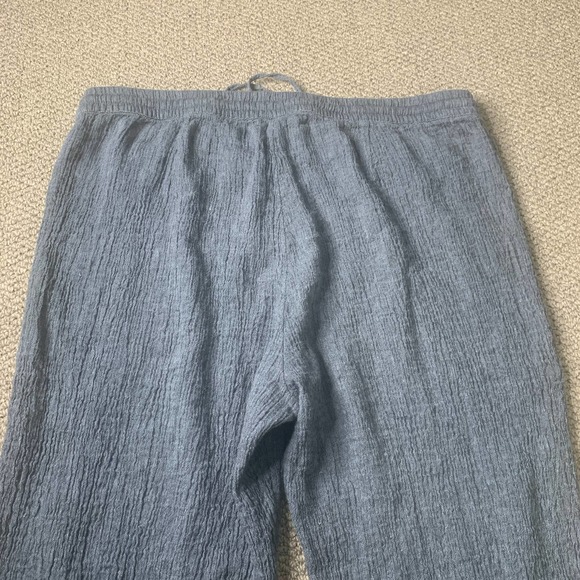Pure Jill Womens Pants Size Large Blue Linen Cotton Blend Straight Leg Cropped - Picture 4 of 12